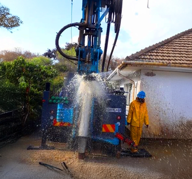 watercrew truck borehole installation